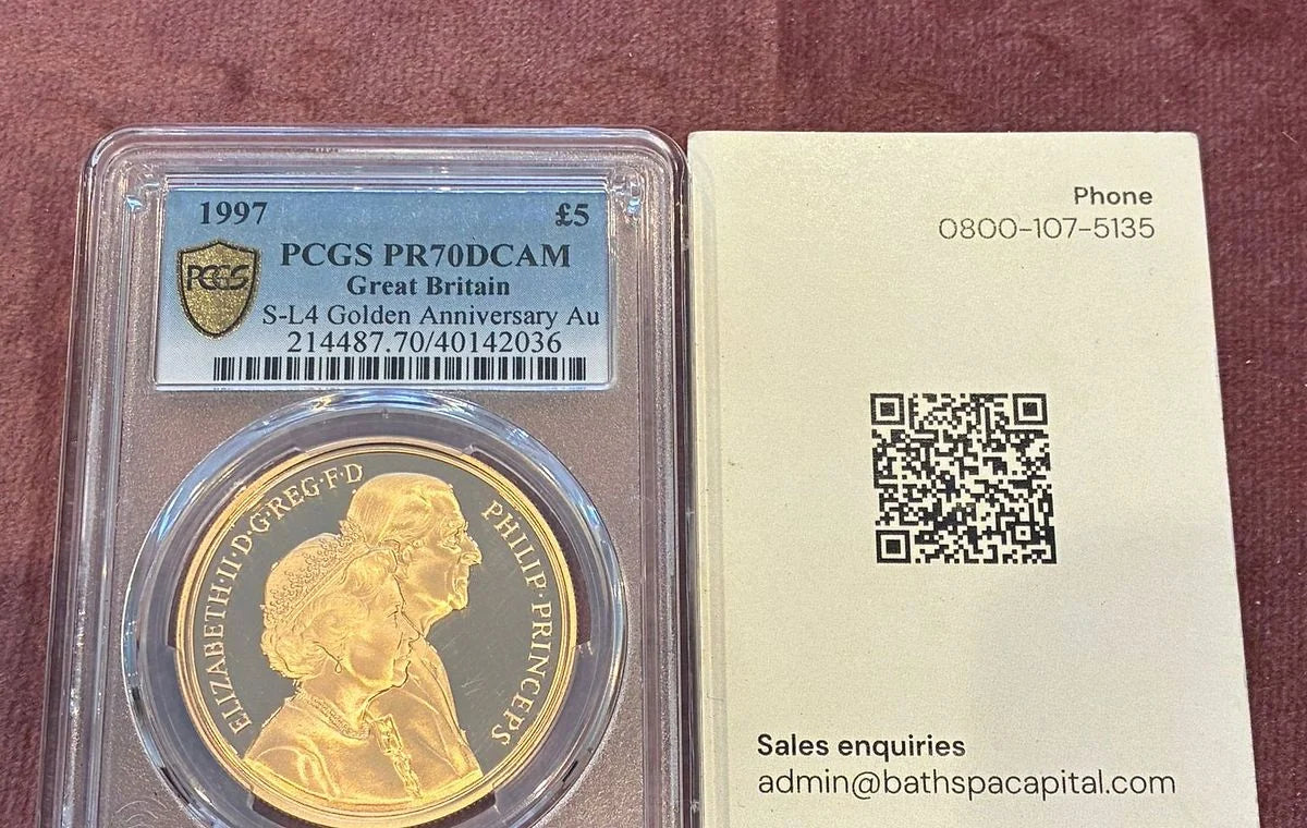 PCGS graded proof coin with BSC contact card