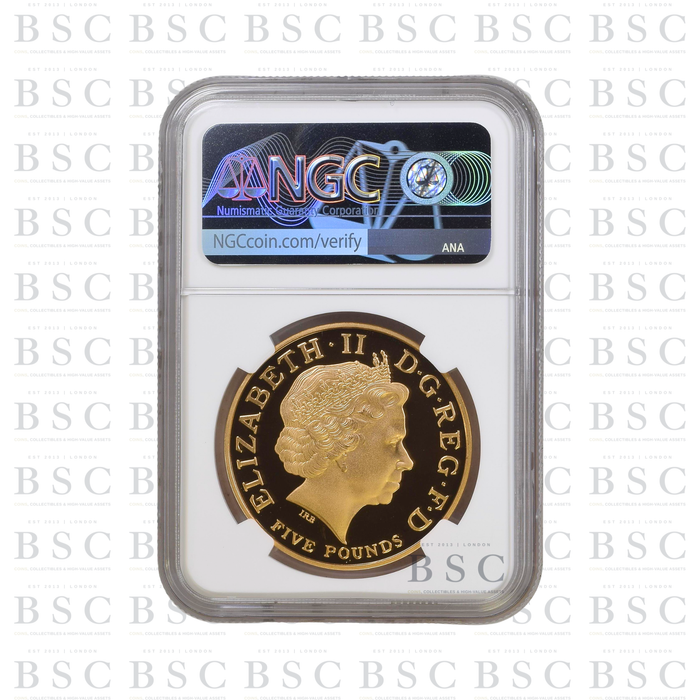 2002 GB £5 Quintuple Sovereign Queen Mother Gold Proof Coin PF69 NGC