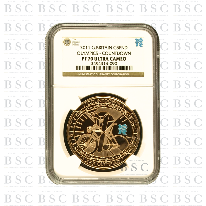2011 GB £5 Quintuple Sovereign Olympic Countdown Gold Proof Coin PF70 NGC