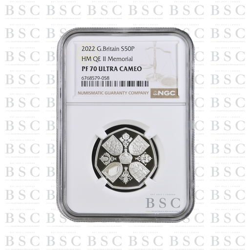 2022 UK 50p QEII Memorial Silver Proof NGC PF70 Ultra Cameo