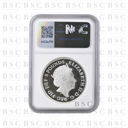 2021 £5 2oz Britannia with Lion - Proof Silver Coin NGC PF70 UC