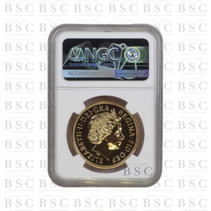 2011 £5 Quintuple Sovereign St George Gold Coin NGC MS69
