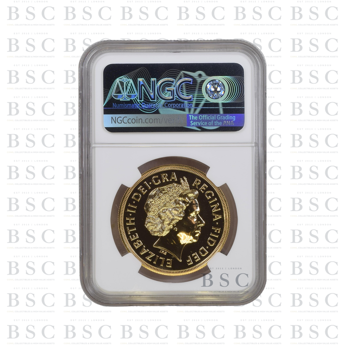 2008 £5 Quintuple Sovereign St George Gold Coin NGC MS69