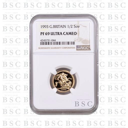 1993 Half Sovereign Elizabeth II Proof Gold Coin - NGC PF69 Ultra Cameo