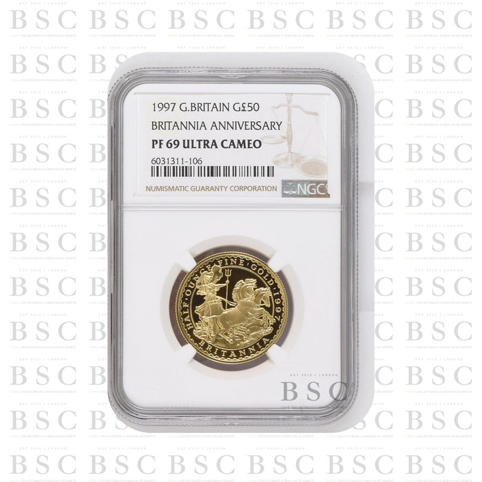 1997 1/2oz Elizabeth II Britannia Proof Gold Coin - NGC PF69 Ultra Cameo