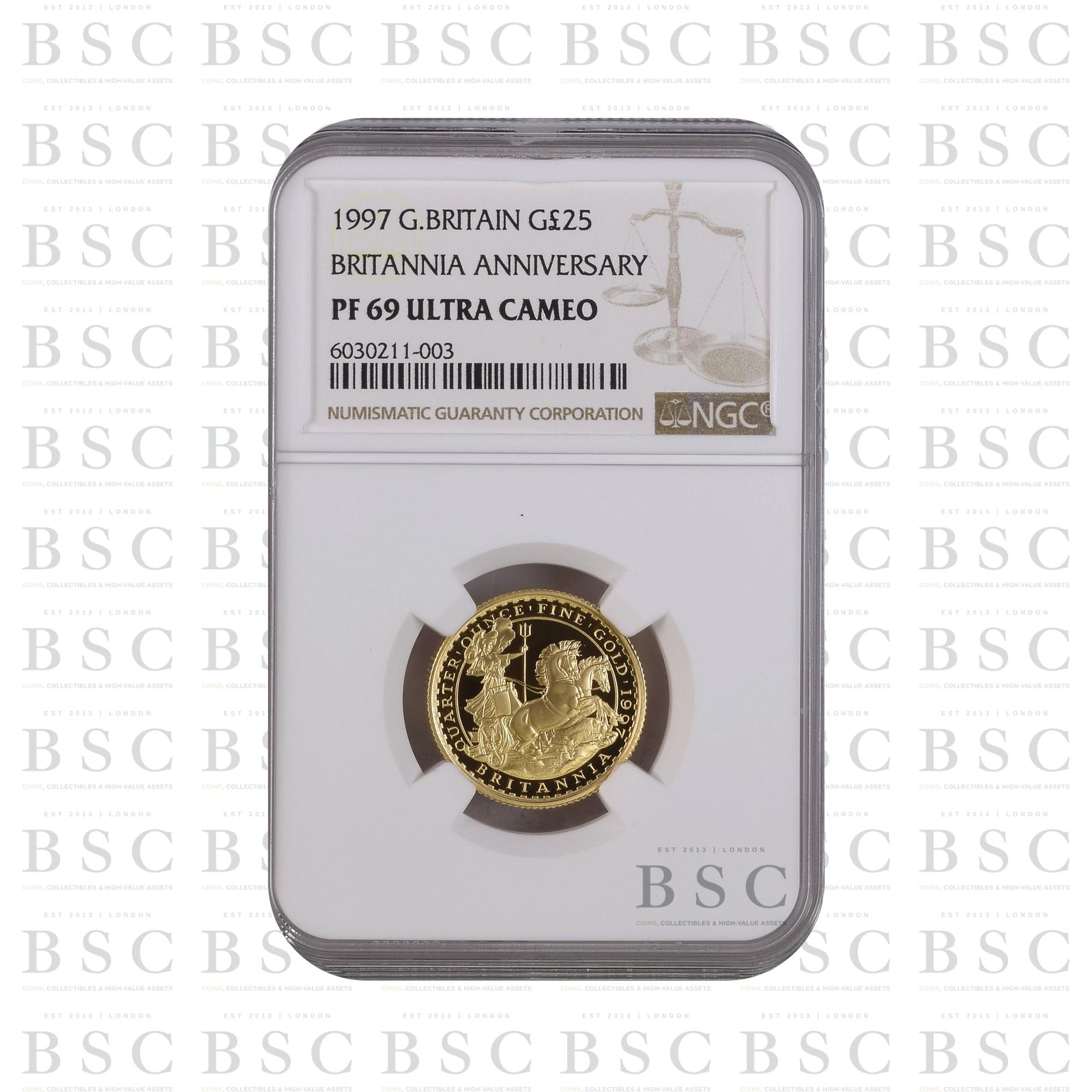 1997 1/4oz Elizabeth II Britannia Proof Gold Coin - NGC PF69 Ultra Cameo