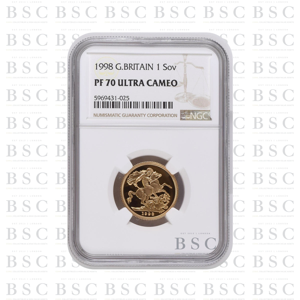 1998 Full Sovereign Fourth Portrait - Proof Gold Coin - NGC PF70 Ultra Cameo