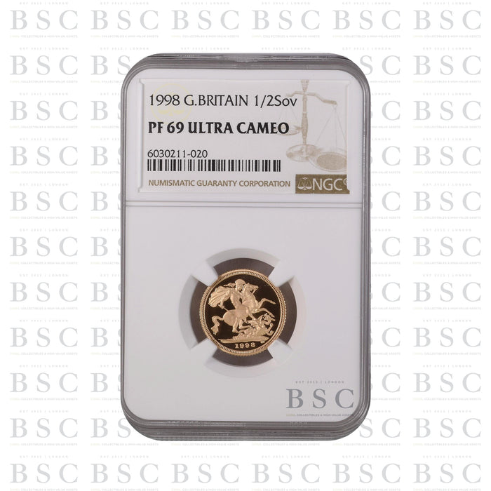 1998 Half Sovereign Elizabeth II Proof Gold Coin - NGC PF69 Ultra Cameo