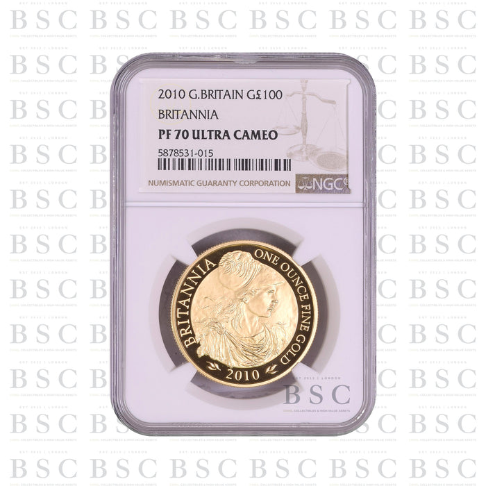 2010 GB £100 1oz Britannia Proof Gold Coin - NGC PF70 Ultra Cameo
