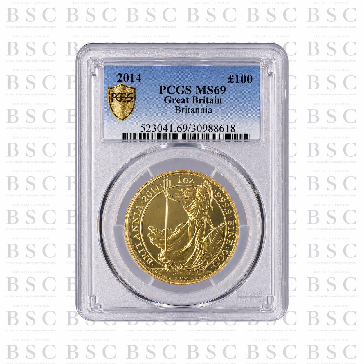 2014 1oz Britannia Gold Coin MS69 PCGS - front