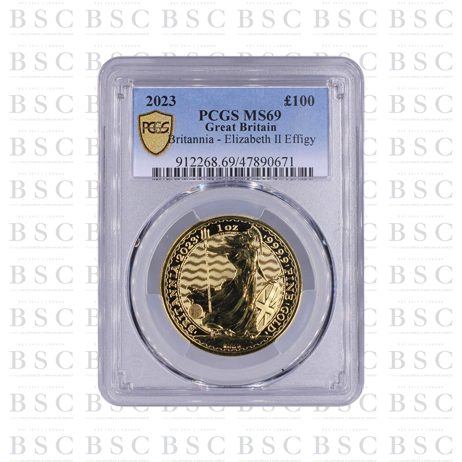 2023 1oz Britannia Effigy Gold Coin MS69 PCGS