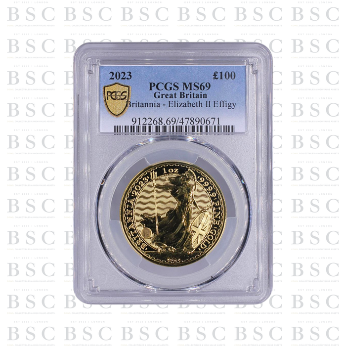 2023 1oz Britannia Effigy Gold Coin MS69 PCGS