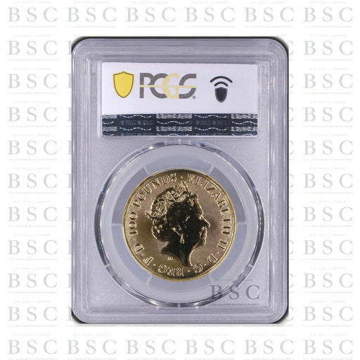 2023 1oz £100 Royal Tudor Beasts Yale of Beaufort Gold Coin MS69 PCGS