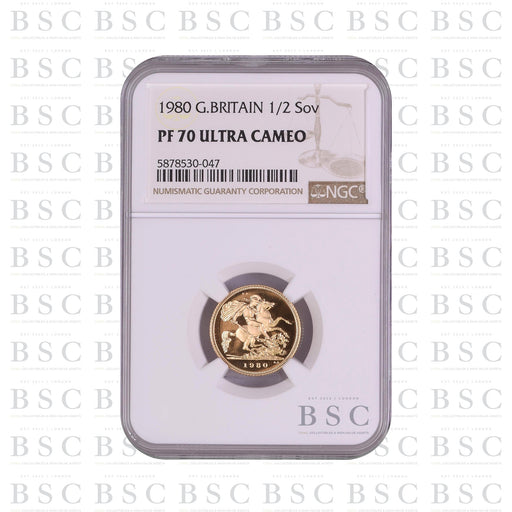 1980 Half Sovereign Proof Gold Coin - NGC PF70 Ultra Cameo