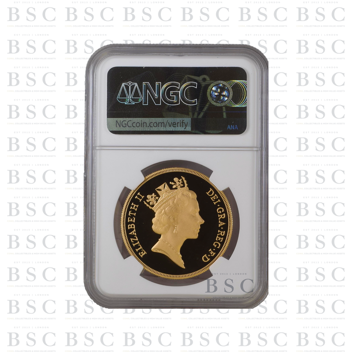 1994 £5 St George Quintuple Sovereign Proof Gold Coin PF70 NGC