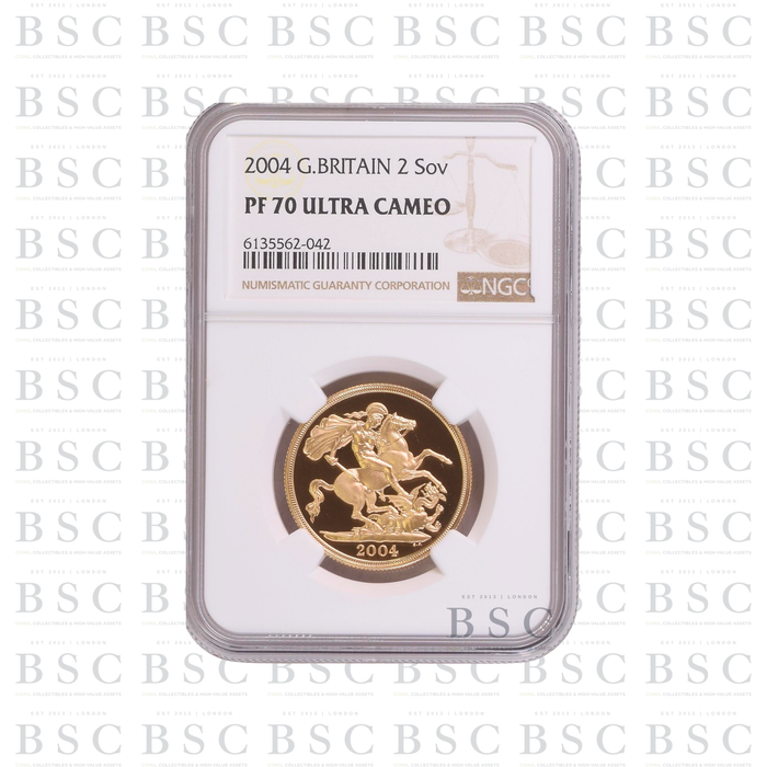 2004 GB £2 Double Sovereign St George Gold Proof Coin PF70 NGC