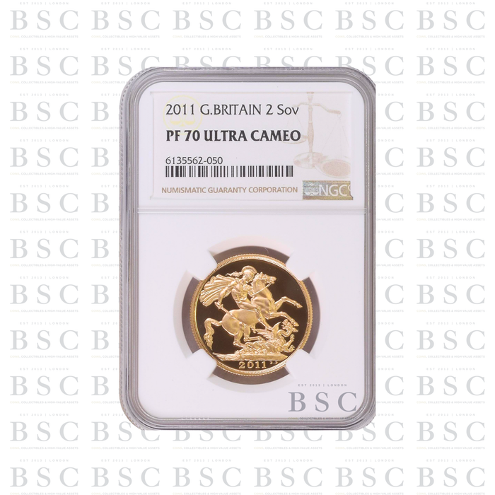 2011 GB £2 Double Sovereign St George Gold Proof Coin PF70 NGC
