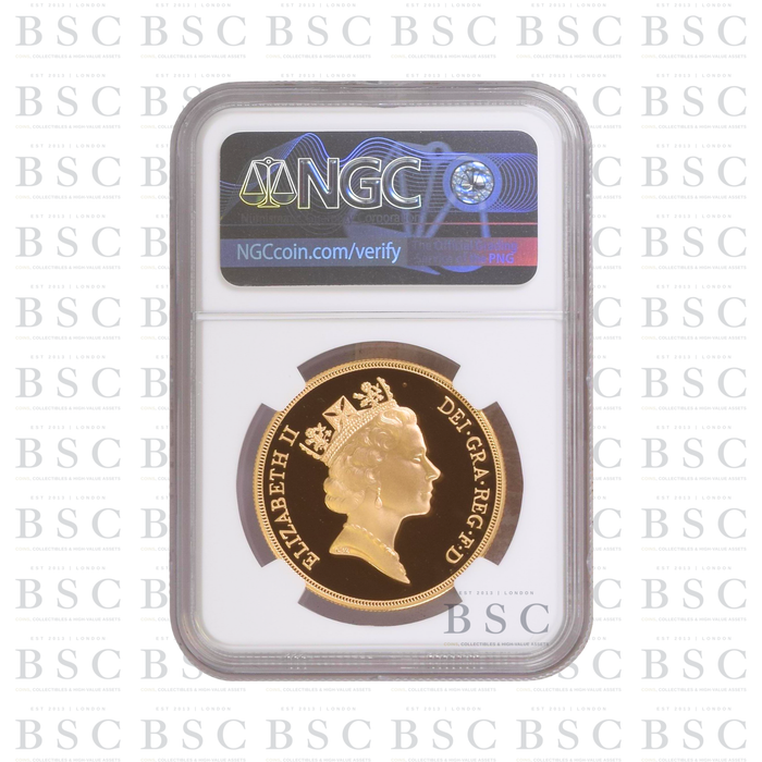 1996 GB £5 Quintuple Sovereign St George Gold Proof Coin PF69 NGC