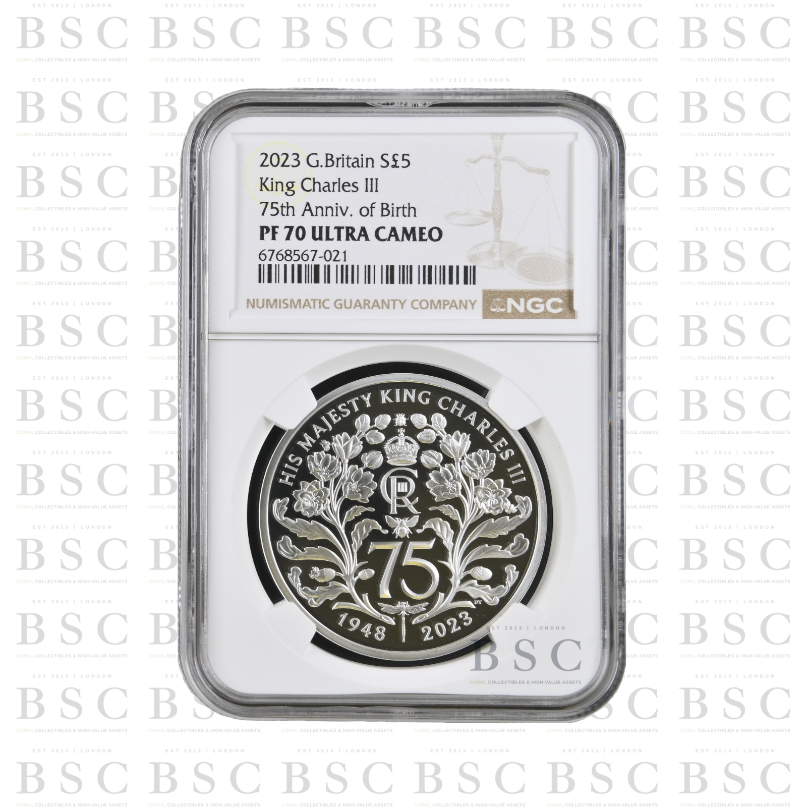 2023 King Charles III 75th Birthday Silver Proof NGC PF70 Ultra Cameo front