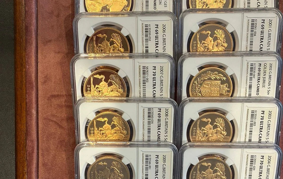 Tray of NGC graded proof coinage